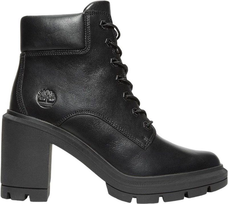 Veterlaarsjes - Effen - Leer - Blokhak - Snoersluiting