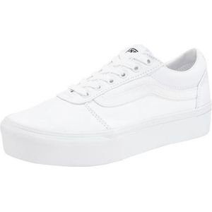 Vans Ward Platform Canvas Sneakers voor dames, Wit Canvas Wit 0rg, 42 EU