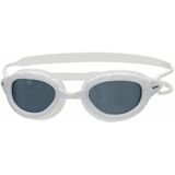 Zoggs Predator Zwembril met UV-bescherming, snel verstelbare zwembrilriemen, anti-condensglazen voor volwassenen, ultra-passend, blauw/wit/rookgetint - regular fit
