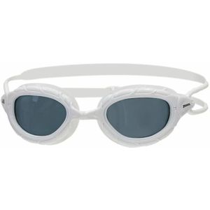 Zoggs Predator Goggles, UV-bescherming, zwembril, snel aanpassen, zwemgordels, mistvrije volwassen zwembrillenzen, ultrafit, blauw/wit/tint-rook - normale pasvorm