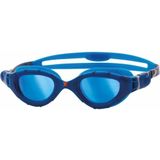 Zoggs Predator Flex Titanium Goggles, UV-bescherming, zwembril, snel aanpassen zwembril, mistvrije volwassen zwembrillenzen, volwassenen 3D Flex Ultra Fit, blauw/blauw/spiegelblauw - normale pasvorm
