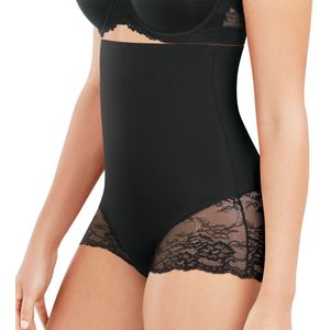 Maidenform Vrouwen hoge taille kanten slipje temmen je buik, Zwart kant, S