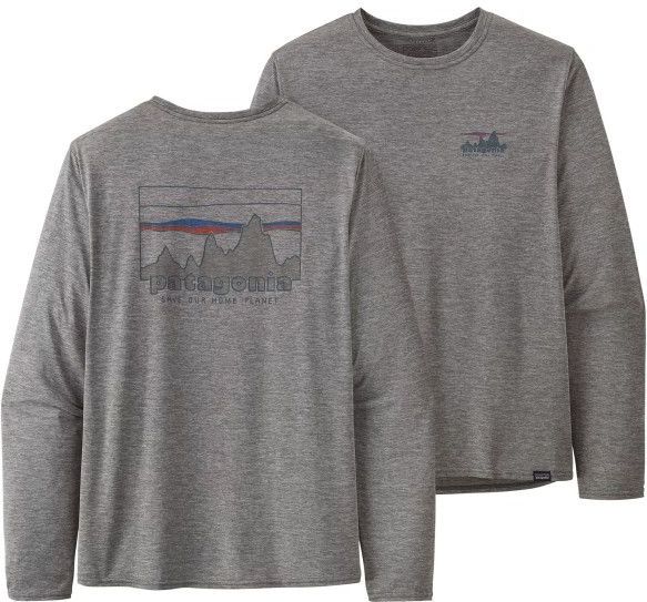 Patagonia - L/S Cap Cool Daily Graphic Shirt - Feather Grey - T-shirt