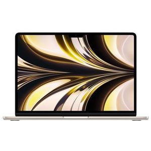 Apple 2022 MacBook Air met M2‑chip: 13,6‑inch Liquid Retina-display, 8GB RAM, 256 GB SSD-opslag; sterrenlicht