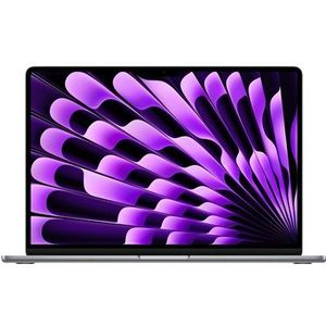 Apple 2023 MacBook Air met M2‑chip: 15,3‑inch Liquid Retina-display, 8GB RAM, 256 GB SSD-opslag, toetsenbord met achtergrondverlichting, 1080p FaceTime HD-camera. Werkt met iPhone/iPad; spacegrijs