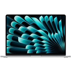 Apple 2023 MacBook Air met M2‑chip: 15,3‑inch Liquid Retina-display, 8GB RAM, 256 GB SSD-opslag, toetsenbord met achtergrondverlichting, 1080p FaceTime HD-camera. Werkt met iPhone/iPad; zilver