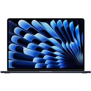 Apple 2023 MacBook Air met M2‑chip: 15,3‑inch Liquid Retina-display, 8GB RAM, 256 GB SSD-opslag, toetsenbord met achtergrondverlichting, 1080p FaceTime HD-camera. Werkt met iPhone/iPad; Middernacht