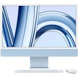 Apple 2023 iMac all-in-one desktop met M3-chip: 8‑core CPU, 8‑core GPU, 24-inch 4,5K Retina-display, 8 GB centraal geheugen, 256 GB SSD-opslag, bijpassende accessoires. Werkt met iPhone/iPad; Blauw