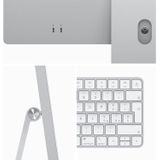 Apple 2023 iMac all-in-one desktop met M3-chip: 8‑core CPU, 10‑core GPU, 24-inch 4,5K Retina-display, 8 GB centraal geheugen, 256 GB SSD-opslag, bijpassende accessoires. Werkt met iPhone/iPad; Zilver