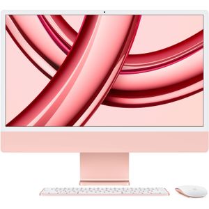 Apple 2023 iMac All-in-One desktop-pc met M3-chip: 8-core CPU, 10-core GPU, 24-inch 4,5K Retina-display, 8 GB uniform geheugen, 512 GB SSD-geheugen; roze; FR