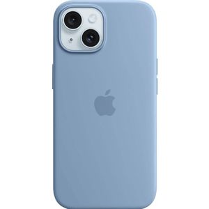 Origineel Apple iPhone 15 Hoesje MagSafe Silicone Case Winter Blauw