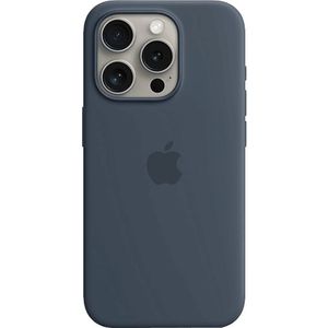 Origineel Apple iPhone 15 Pro Hoesje Silicone Case Storm Blauw