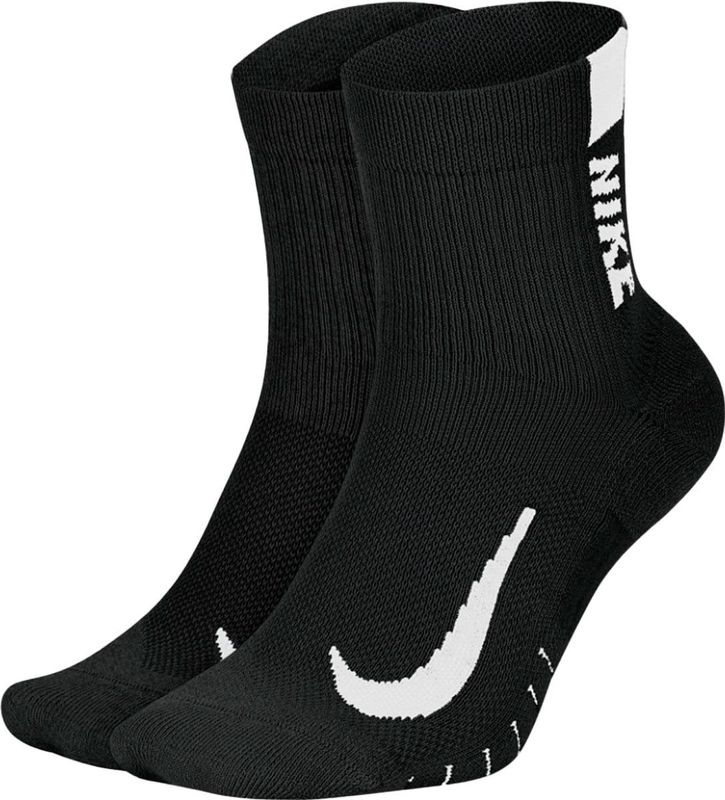 Nike Multiplier Laufsocken 2er Pack - Schwarz, Weiß, Größe 42-46