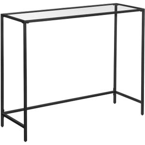 VASAGLE - LGT026B01 - Consoletafel - Zwart - Gehard Glas - Eenvoudige Montage