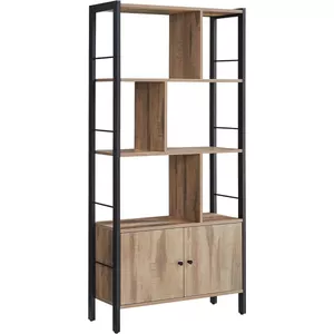 Kaler 5-Tier Industriële Leidingen Klassieke Planken Leidingborstel Zilveren Muur Boekenplank Eenvoudig te Installeren 68 H, Industriële Buizen, Zilver, Zwart, 68 H