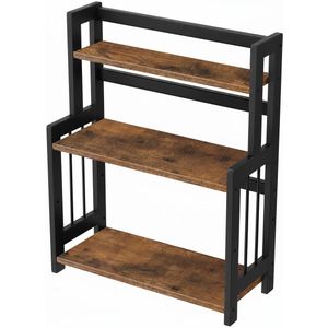 Kruidenrek 2 Tier Keuken Plank Staande Badkamer Plank Met 3 Haken Keuken Organizer Met Bestek Houder Voor Keuken Badkamer Zwart Kcs015b01