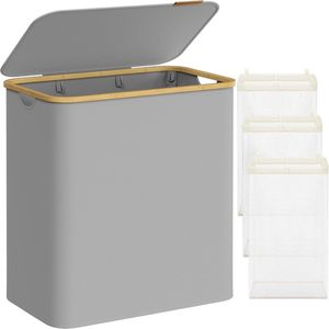Flexi - Set van 3 flexibele wasmanden - 30 liter - Van kunststof - Robuuste wasmand met handgrepen - Universele opbergmand voor thuis en badkamer - Made in EU - 3 kleuren