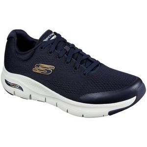 Skechers Arch Fit Slip On Sneakers voor heren, Blauw Navy Textiel Synthetische Trim Nvy, 42 EU