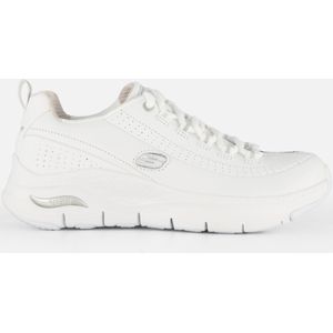 Skechers Arch Fit Citi Drive Sneaker voor dames, Wit Leer Zilver Wit Trim, 37 EU