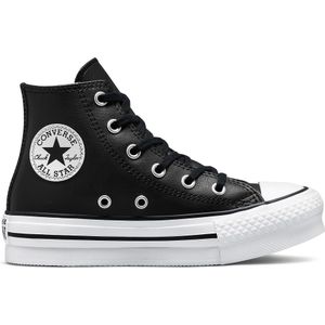 Converse Chuck Taylor All Star Lift Platform Leather Sneaker Nero Da Bambino A01015C, zwart, 28 EU