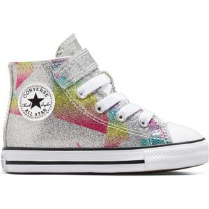 Converse Chuck Taylor All Star Easy-on Prism Glitter sneakers voor jongens, Pure Silver Aqua Soul White, 18 EU