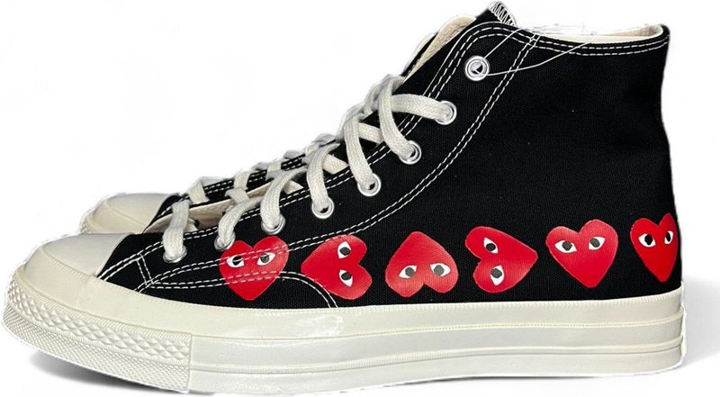 Converse Converse x Comme des Garçons PLAY Chuck 70 Multi Heart in Black/Red/Egret, Maat EU 44