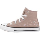 Sneakers - Bloemenprint - Textiel - Snoersluiting - Platte Hak