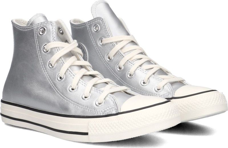 Converse Chuck Taylor All Star Hi Sneakers - Leren Sneaker - Dames - Zilver