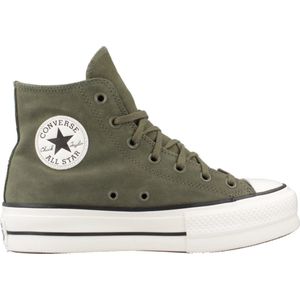 Sneakers All Star Lift Hi Crafted Color CONVERSE. Leer materiaal. Maten 36. Groen kleur
