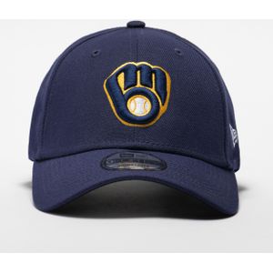 New Era, Accessoires, unisex, Blauw, ONE Size, Polyester, Milwaukee Brewers Gebogen Klep Pet