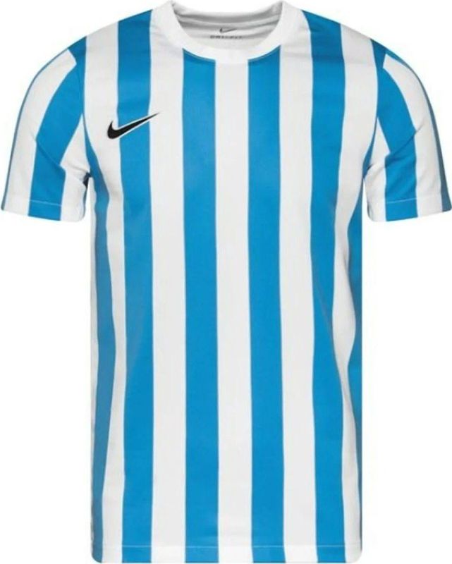 Nike Striped Division IV Shirt Korte Mouw Heren - Wit Lichtblauw
