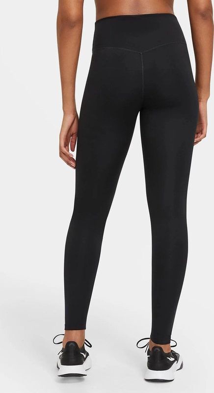 Nike - One Mid Rise - Dames Tight - Zwart - Polyester