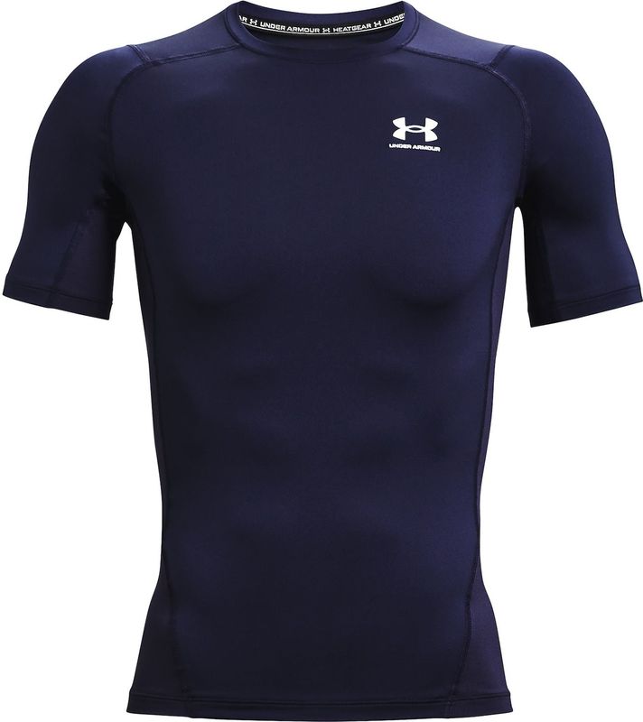 Under Armour UA Heatgear Armour Compressie Short Sleeve Heren Sportshirt - Navy