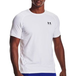 Under Armour T-Shirt HeatGear Armour Enganliegendes Kurzarm-Oberteil White (US LG)