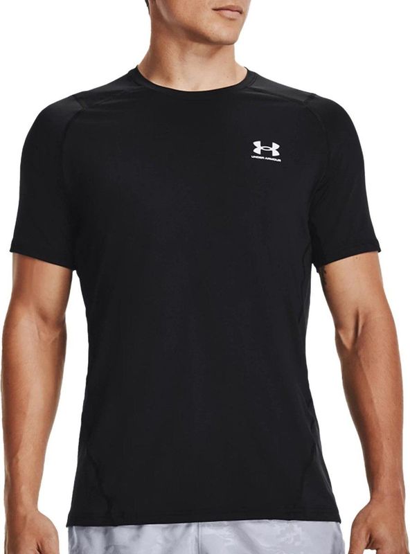 Under Armour UA HG Heatgear Armour Fitted Short Sleeve Heren Sportshirt Zwart