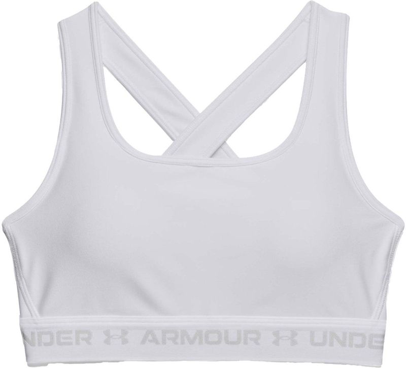 Under armour crossback mid bra in de kleur wit.