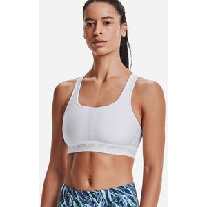 Under Armour Crossback Mid Sport-BH Damen - Weiß, Grau, Größe XL