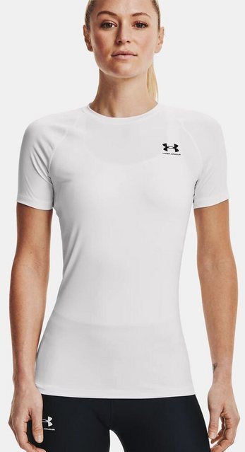 Under Armour UA HG Heatgear Authentics compressie Short Sleeve Dames Sportshirt - Wit