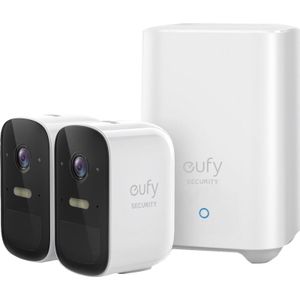 Eufy Cam 2C Draadloze Beveiligingsset - Inclusief Homebase2 en 2 Camera's - Wit
