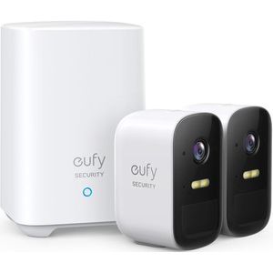 Eufy Cam 2C Draadloze Beveiligingsset - Inclusief Homebase2 en 2 Camera's - Wit