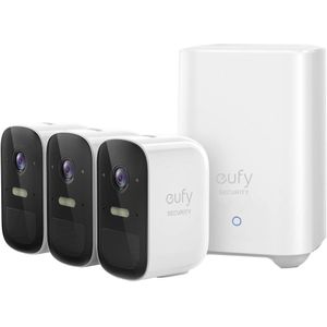 Eufycam 2C - 3 beveiligingscamera's / IP-camera's + basisstation - 180 dagen batterij - Voor binnen & buiten