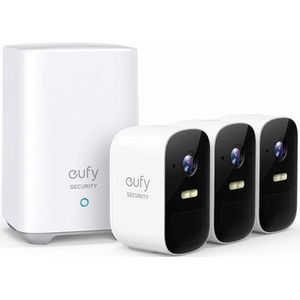 Eufy Cam 2C Draadloze Beveiligingsset - Inclusief Homebase 2 en 3 Camera's - Wit