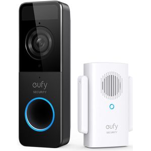 Eufy Video Doorbell 1080p, Schwarz, Weiß, Haus, IP65, 1600 x 1200 Pixel, 5 m, 1080p
