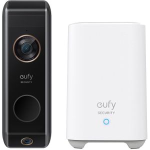 Eufy Dual 2 Pro 2K Draadloze Video Deurbelset Inclusief Homebase 2 - Accu - Zwart