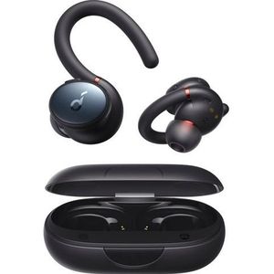 Soundcore by Anker, Soundcore Sport X10 draadloze Bluetooth 5.2 Workout - hoofdtelefoon, draaibare oorhaken, diepe bas, IPX7 waterdicht, zweetbestendig, 32 uur afspeeltijd, snel opladen, sportoordopjes, sportschool, hardlopen