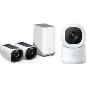 Eufy Cam 3 4K Draadloze Beveiligingsset - Inclusief Homebase 3 en 2 Solar Camera's - Wit