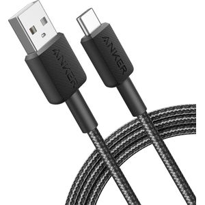 Anker 322 Gevlochten USB-A naar USB-C Kabel 0.9M Zwart