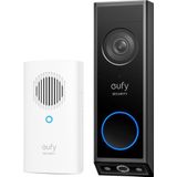 Eufy E340 2K Draadloze Video Deurbel Inclusief Chime - Accu - Zwart