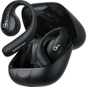 soundcore by Anker AeroFit Pro Draadloze Open-Ear Oordopjes Zwart - Earbuds - Multipoint Connection, 46 uur accuduur, Bluetooth 5.3, Open-Ear Design, Verstelbare Nekband, IPX5 Spatwaterbestendig