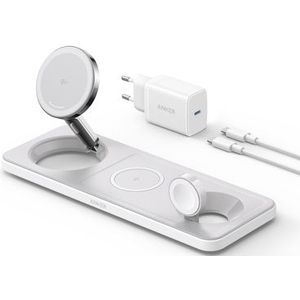 Anker - MagGo Qi2 Draadloze MagSafe Oplader - Wit - 15W